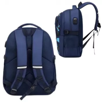 LEAN vaikiška kuprinė mokyklai Navy Blue Rocket Space 20L 41cm