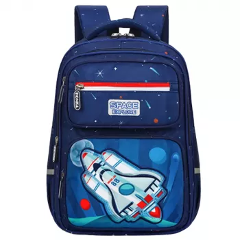 LEAN vaikiška kuprinė mokyklai Navy Blue Rocket Space 20L 41cm