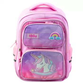 LEAN Unicorn School Backpack Chest Strap Pink 20L