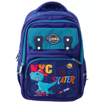 LEAN Children's School Backpack Dinosaur Blue 41x30x16 cm