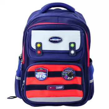 LEAN vaikiška kuprinė su krūtine diržu Navy Blue Red Space 20L 38cm