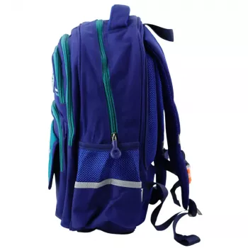 LEAN Children's School Backpack Chest Strap Navy Blue Green 20L 38cm