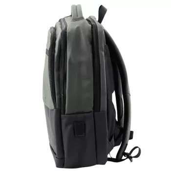 LEAN City Business Backpack USB Laptop Pocket Black Gray 16L 41cm