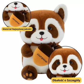 LEAN TOYS Plush Toy Raccoon with Acorn 23cm