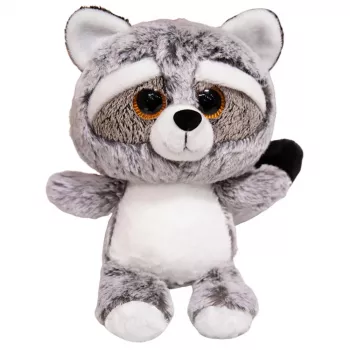 LEAN TOYS Plush Toy Raccoon Cuddly Toy Big Eyes 22cm