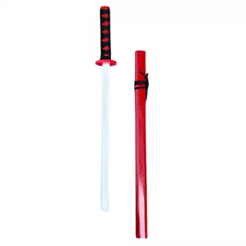 LEAN TOYS Wooden Katana Sword Play Training Prop Red 70cm