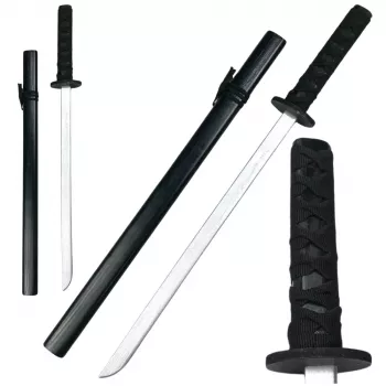 LEAN TOYS Wooden Katana Sword Play Training Prop Black 70cm