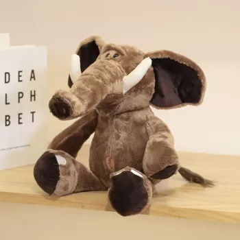 LEAN TOYS Plush Mascot Cuddly Toy Elephant With Big Ears Brown 22cm