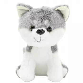 LEAN TOYS Plush Mascot Cuddly Toy Wolf White Gray 20cm