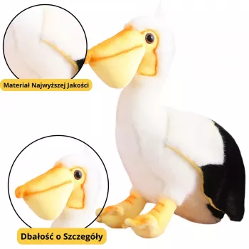 LEAN TOYS Plush Pelican Bird Plush Toy Mascot Cuddly Toy 24cm