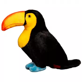 LEAN TOYS Minkštas žaislas Tukanas Juodas 25 cm