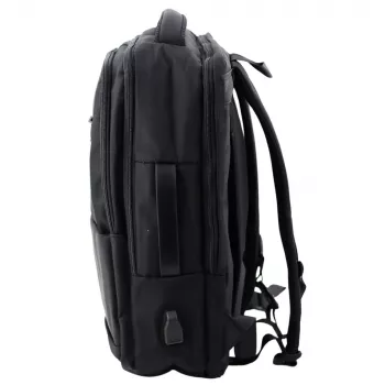 LEAN City Business Backpack USB Chest Strap Black 26L 45cm