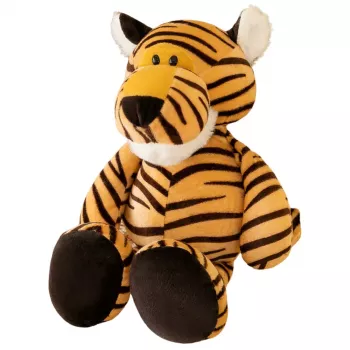 LEAN TOYS Plush Mascot Cuddly Toy Tiger Orange Striped 23cm