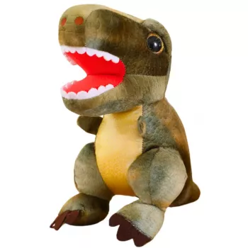 LEAN TOYS Plush Toy Dinosaur Cuddly Toy With Textured Skin Green 32cm