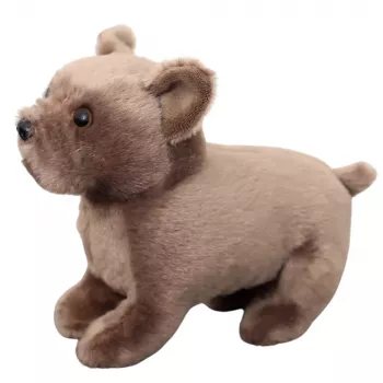 LEAN TOYS Plush Mascot Cuddly Toy Small Dog Brown 19cm