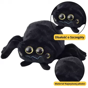 LEAN TOYS Plush Mascot Minkštas Žaislas Voras Juodas 30cm