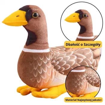 LEAN TOYS Plush Mascot Cuddly Toy Duck Brown Yellow 28cm