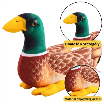 LEAN TOYS Plush Mascot Cuddly Toy Duck Brown Green 28cm