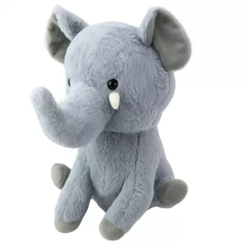 LEAN TOYS Minkštas žaislas – drambliukas pilkas 26 cm