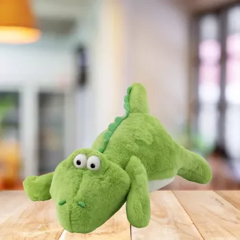 LEAN TOYS Minkštas žaislas Krokodilas 42 cm šviesiai žalias
