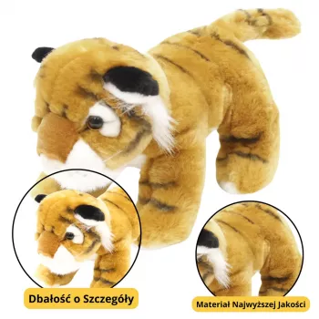 LEAN TOYS Plush Mascot Cuddly Toy Tiger Cat Brown 25cm