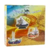 LEAN TOYS Collectible Decorative Model Fishing Boat Ship Blue 30x26cm