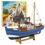 LEAN TOYS Collectible Decorative Model Fishing Boat Ship Blue 30x26cm