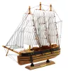 LEAN TOYS Collectible Model Decorative Three-Masted Sailing Ship White 39x36cm