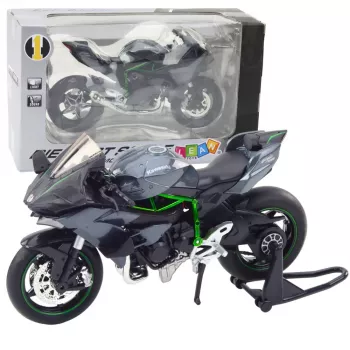 LEAN TOYS Sportinis motociklas su šviesomis ir garsais, metalinis, pilkas, 1:12