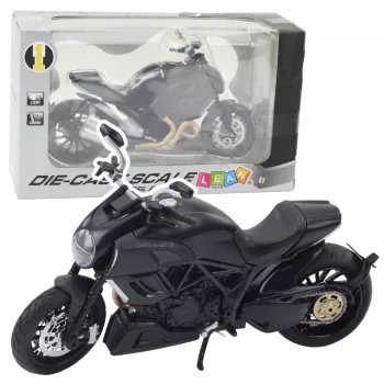 LEAN TOYS Sports Motorcycle Metal Lights Sounds Gold Elements Black 1:12