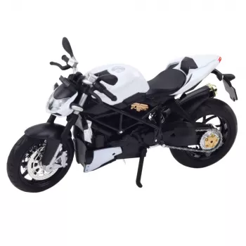 LEAN TOYS Sportinis motociklas Metalas Šviesos Garsai Baltas 1:12