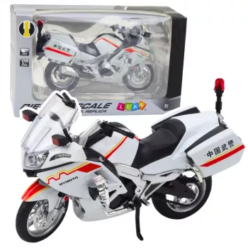 LEAN TOYS Motociklas Metalas Šviesos Garsai Baltas Raudonas Geltonas Linijos 1:12