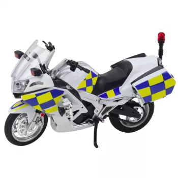LEAN TOYS Policijos motociklas Metalas Šviesos Garsai Baltas 1:12