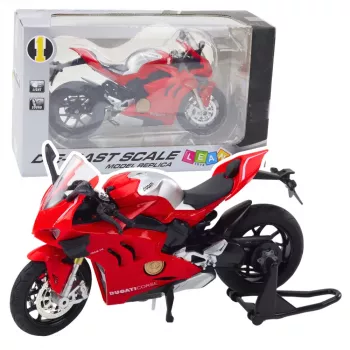 LEAN TOYS Sportinis motociklas Metalas Šviesos Garsai Raudonas 1:12