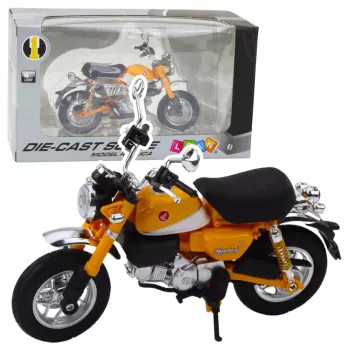 LEAN TOYS Motorcycle Retro Classic Metal Lights Yellow 1:12