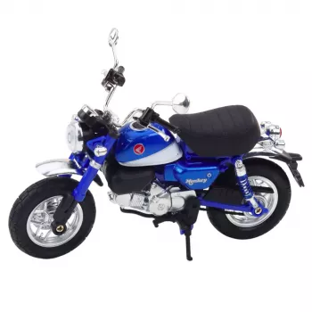 LEAN TOYS Motorcycle Retro Classic Metal Lights Blue 1:12