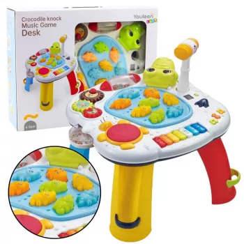 LEAN TOYS Interactive Educational Table Piano Drum Crocodile