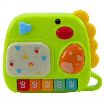 LEAN TOYS interaktyvus pianinas mažiems vaikams Dinosaur Green