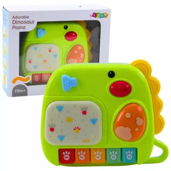 LEAN TOYS interaktyvus pianinas mažiems vaikams Dinosaur Green