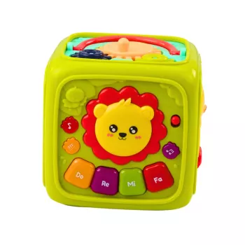 LEAN TOYS interaktyvus lavinamasis kubas kūdikiams Liūtas Žalias
