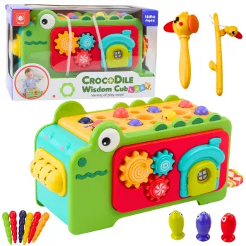 LEAN TOYS Educational Sensory Cube Cymbals Maze Crocodile