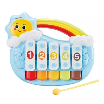 LEAN TOYS Penkių tonų edukacinis pianinas mažyliams Blue Sun