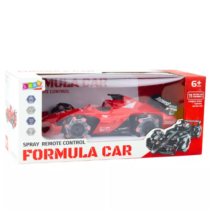 LEAN TOYS nuotolinio valdymo lenktynių automobilis, dūmų efektas, 2,4G, raudonas