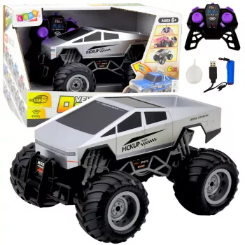 LEAN TOYS Off-Road RC Car Remote Controlled Silver 1:16