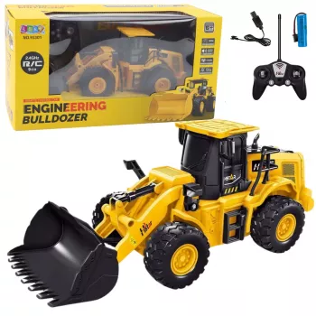 LEAN TOYS Ekskavatorius-Buldozeris nuotolinio valdymo RC 2.4G 6CH Geltonas