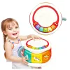 LEAN TOYS Didelis interaktyvus mokomasis būgnas mažyliams, spalvingas