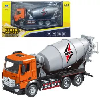 LEAN TOYS Betono maišyklė statybinė transporto priemonė Metal Huina Oranžinė 1:50