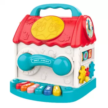 LEAN TOYS Educational House Interactive Cube Rattle Sorter Sounds Colorful