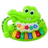 LEAN TOYS Interaktyvus kūdikių pianinas su šviesomis, garsais ir gyvūnų garsais – žalias
