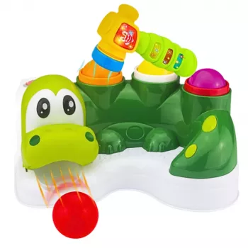LEAN TOYS Arcade Game Ball Knocker Slide Hammer Interactive Crocodile